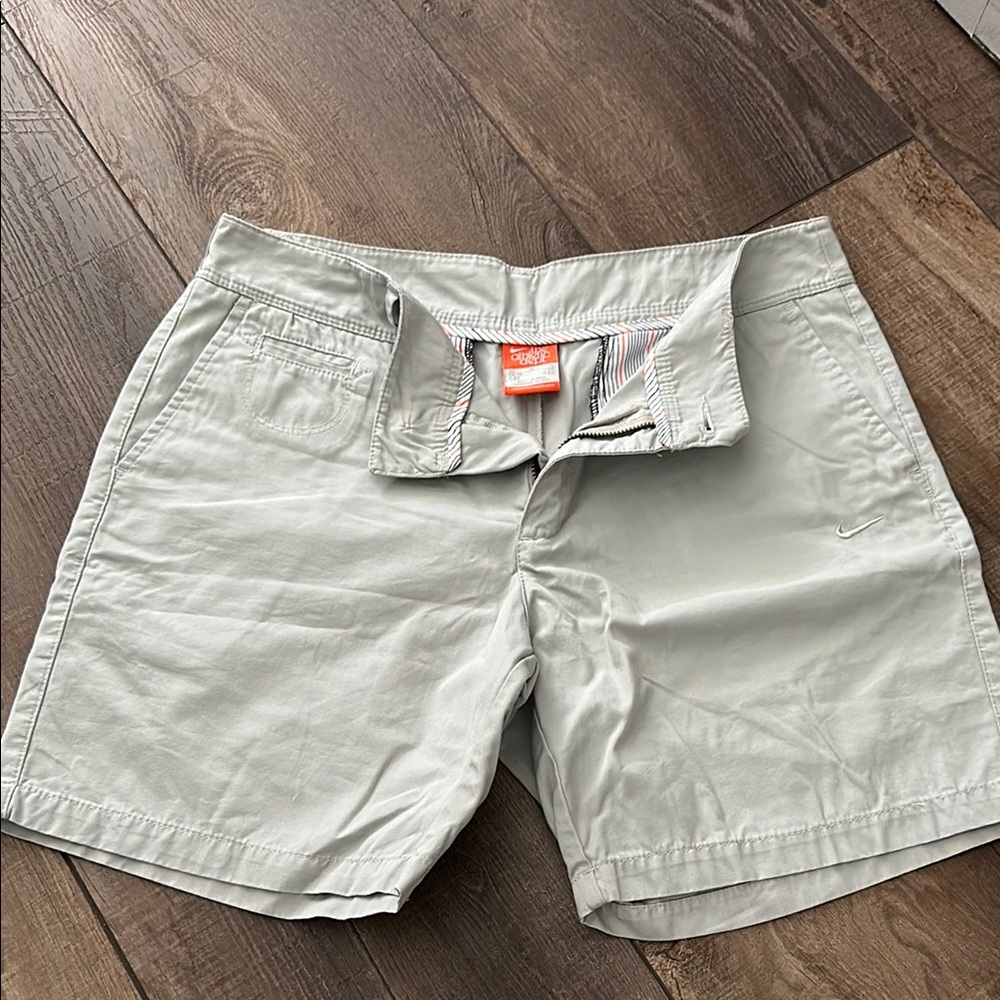 Nike Gray Flat Front Casual Shorts with Belt Loops